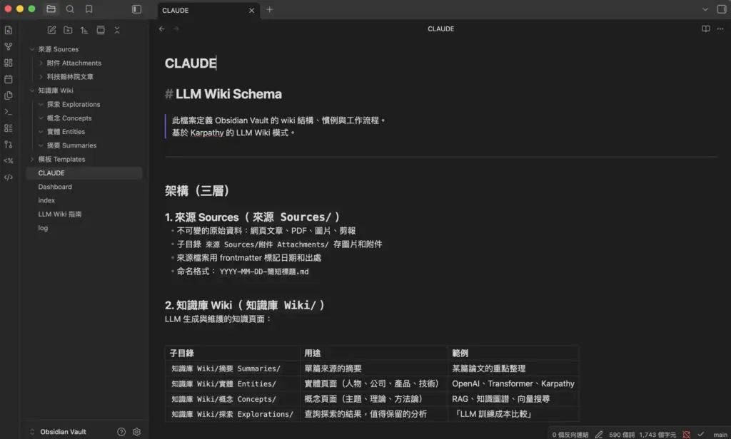 Claude Code 在 Obsidian Vault 中自動整理筆記的操作畫面