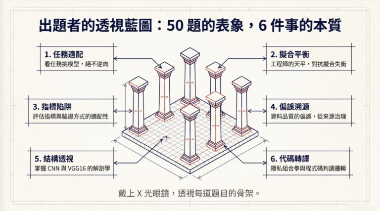 iPAS AI 應用規劃師中級科目三：機器學習技術與應用 6 大核心命題
