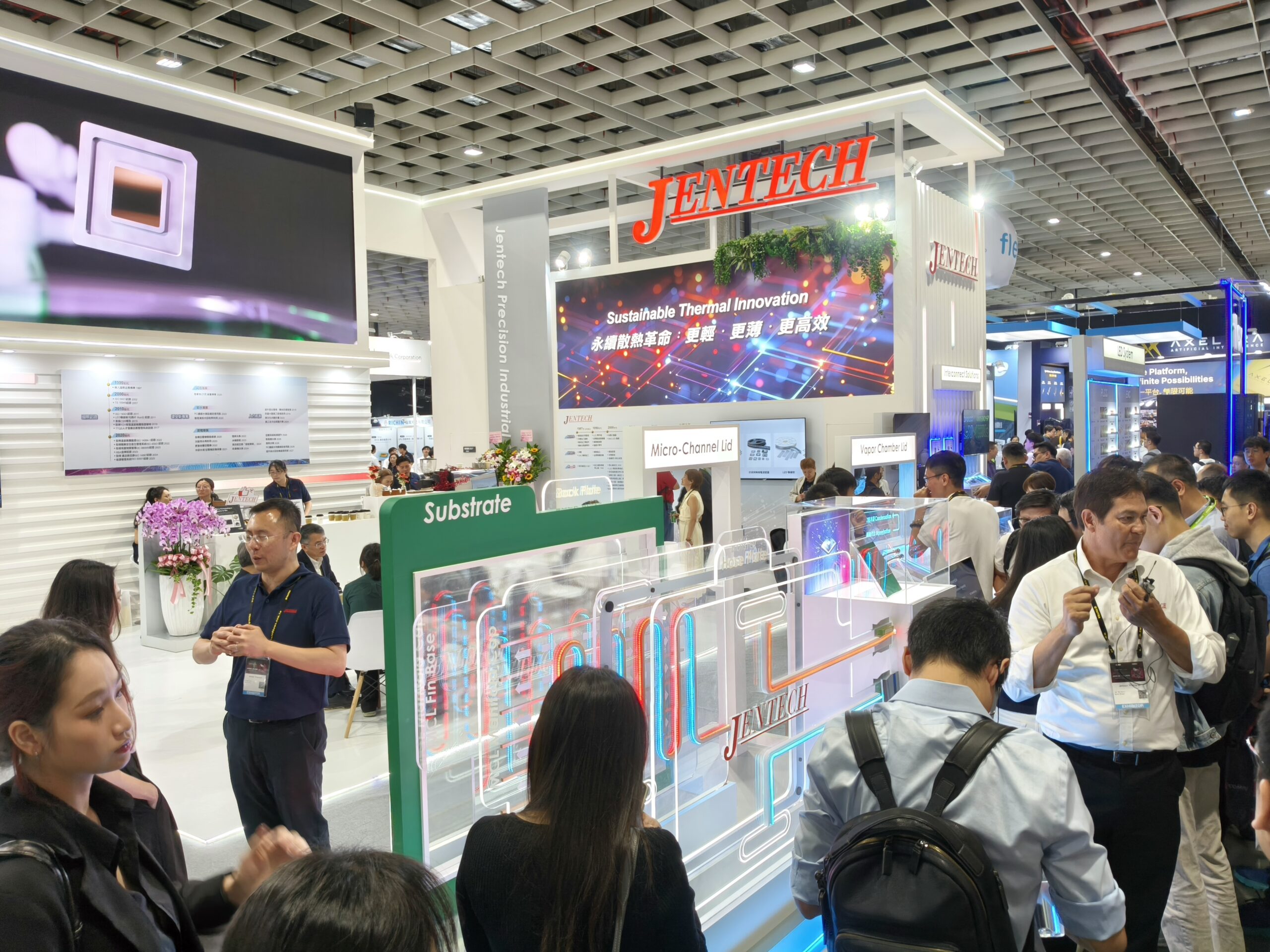 COMPUTEX 2026 健策 JENTECH 展位設計，南港展覽館一館一樓現場 2
