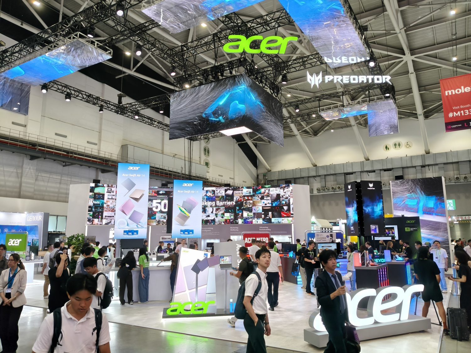 COMPUTEX 2026 宏碁 Acer 展位設計，南港展覽館一館四樓現場 1