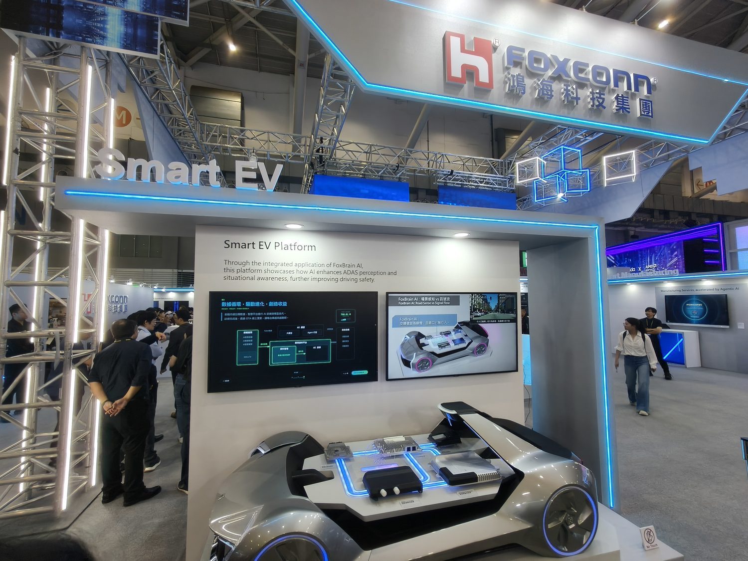 COMPUTEX 2026 鴻海 FOXCONN 展位設計，南港展覽館一館四樓現場 1