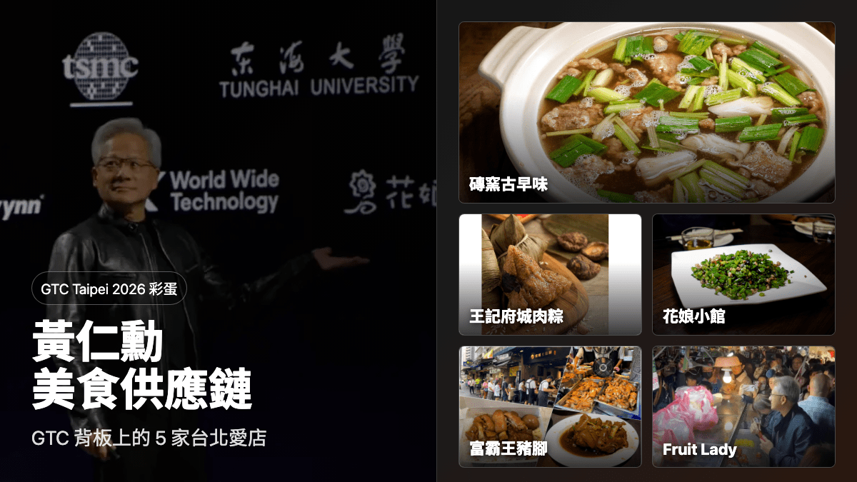 黃仁勳美食供應鏈 GTC背板5家台北愛店首圖