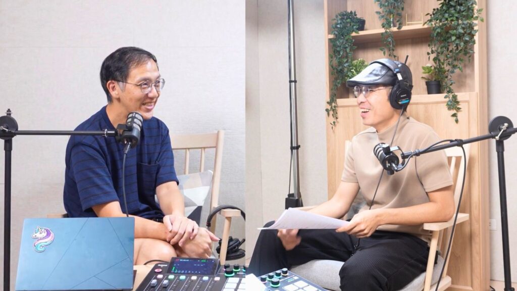 科技翰林院 Podcast 錄影現場：主持人林思翰與過往來賓對談