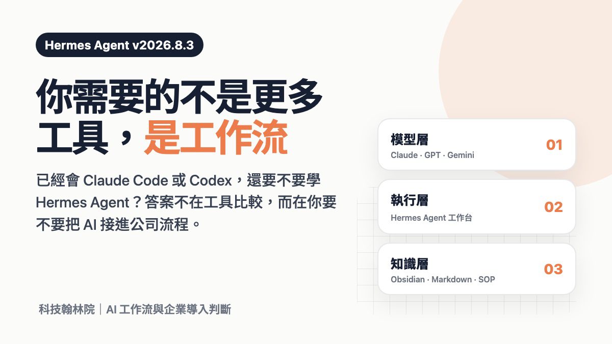 Hermes Agent 工作流架構:模型、執行層與知識層的分工