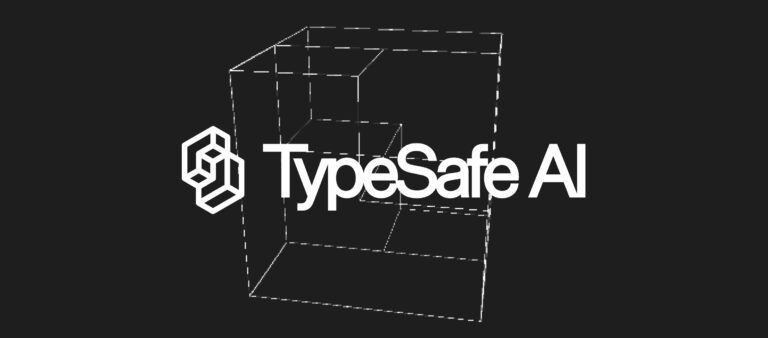 深色網格背景上的 TypeSafe AI 標誌