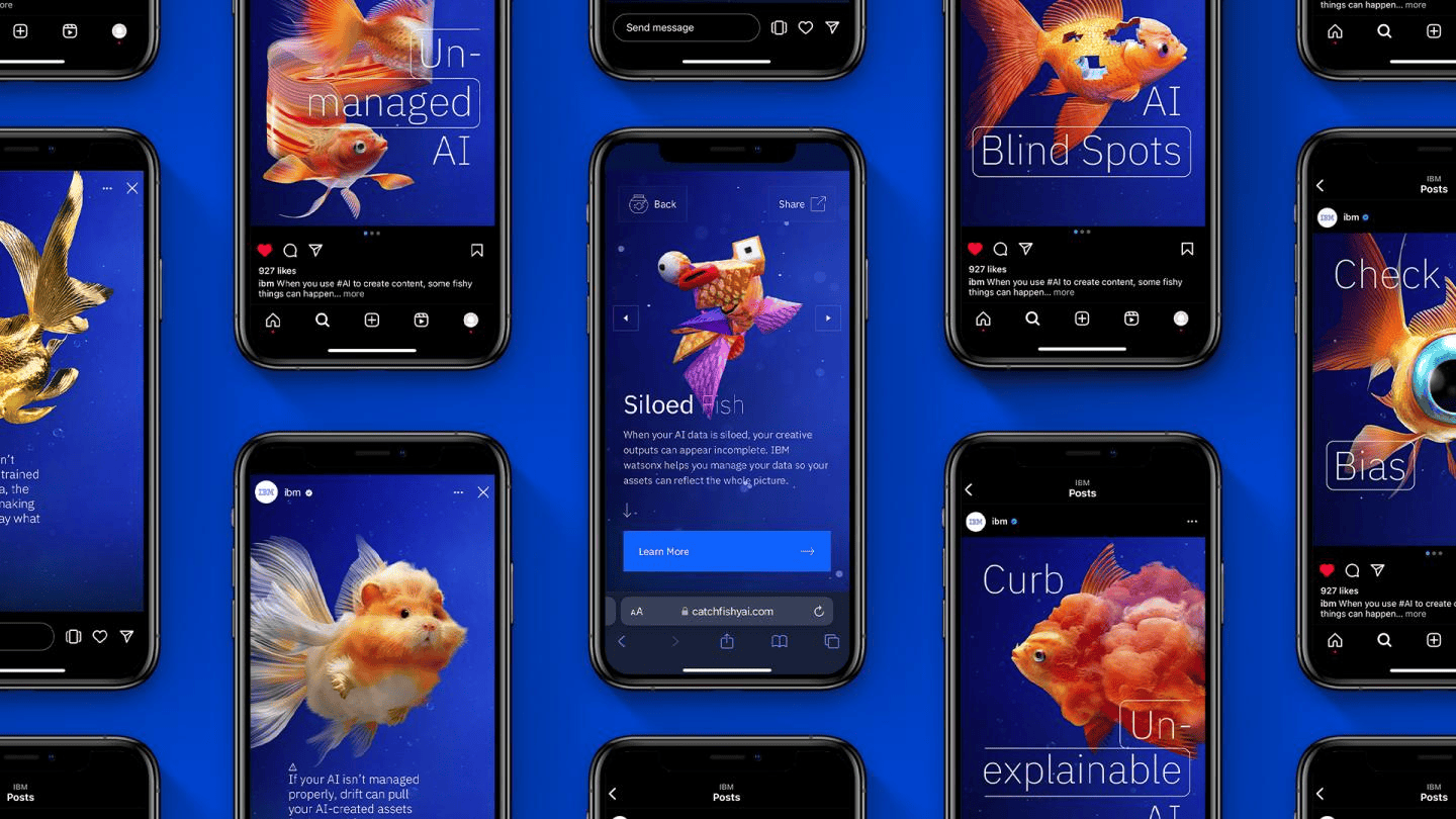 Fishy.AI 手機介面展示使用者生成的彩色 AI 魚